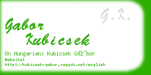 gabor kubicsek business card